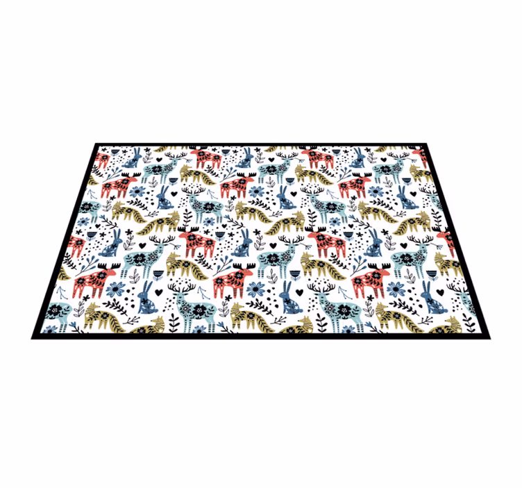 Individuais de mesa infantis com padrão de animais lúdicos - TenStickers