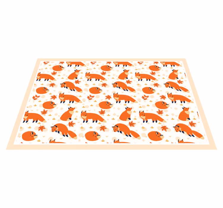 Individuais de mesa infantis com padrões de raposa alegres - TenStickers