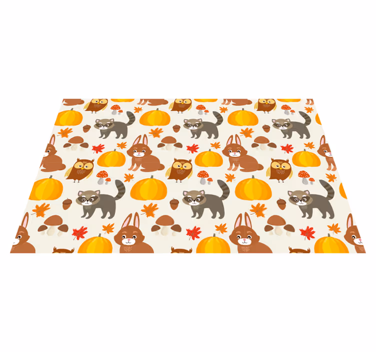 Individuais de mesa infantis Abóbora coelho guaxinim - TenStickers