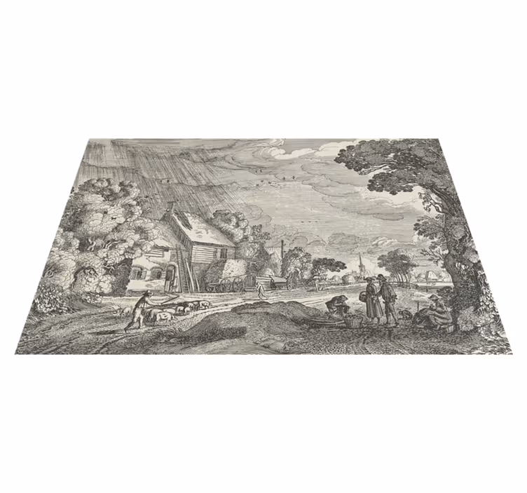Individuais de mesa originais cena de paisagem vintage - TenStickers