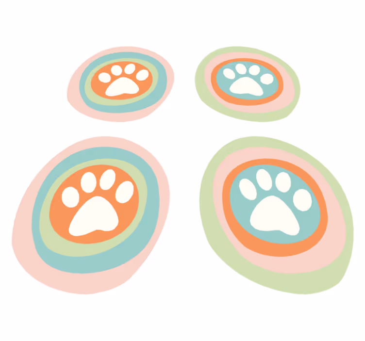 Individuais de mesa em vinil originais tigela de patas de animais - TenStickers