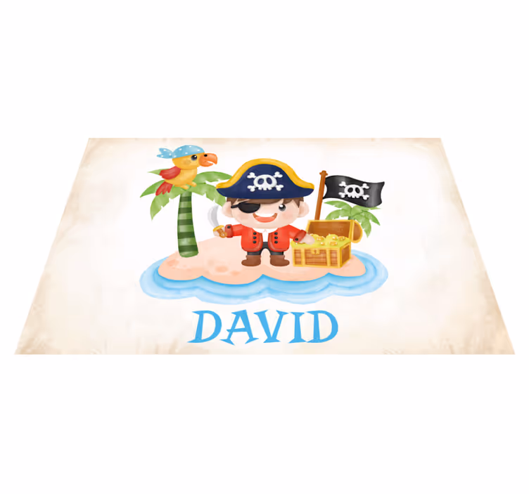 Individuais de mesa com nome cartão pirataUm pirata desenhado à m - TenStickers