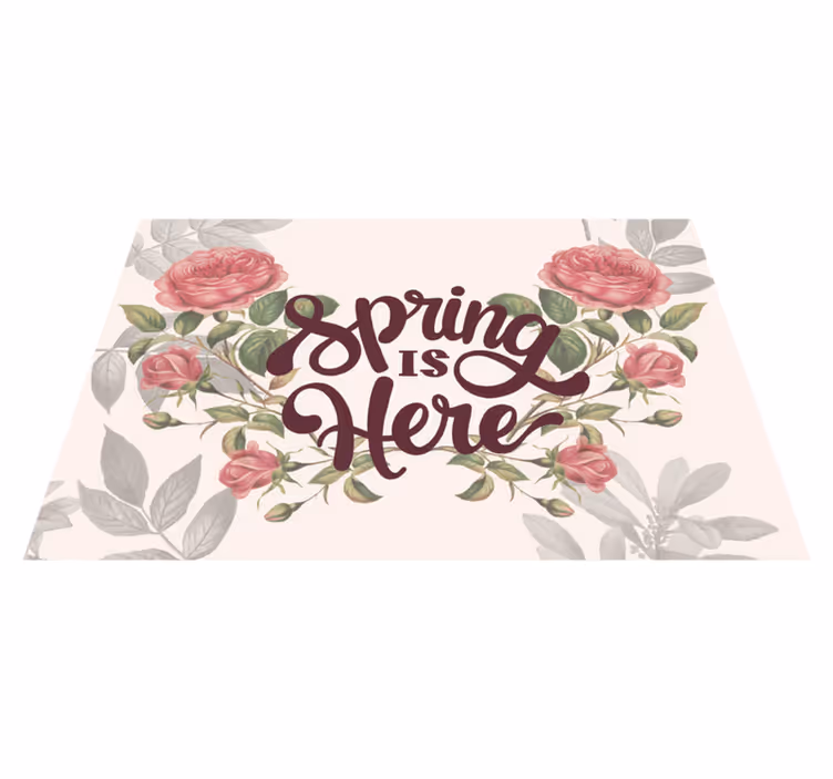 Individuais de mesa em vinil para casa primavera é aqui - TenStickers
