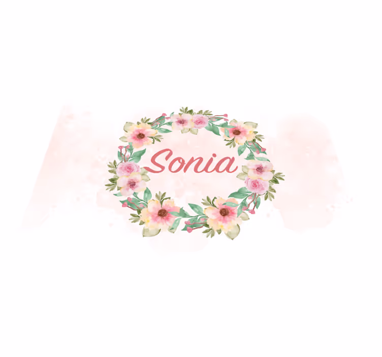 Individuais de mesa com nome flores em aquarela - TenStickers