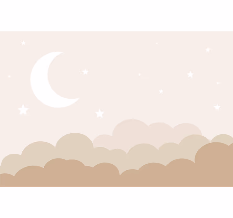 Mural de parede bebés nuvens com estrelas - TenStickers