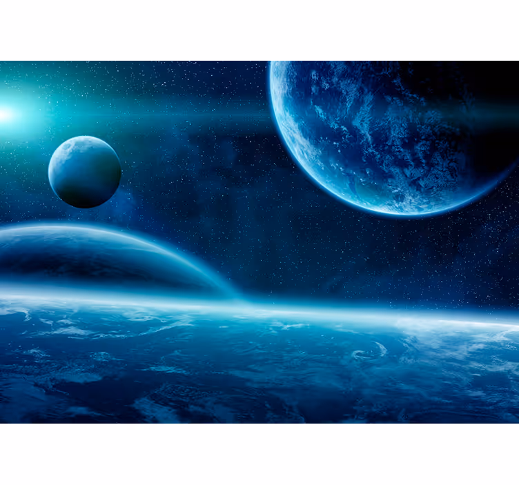Fotomural de parede fantasia espaço azul - TenStickers