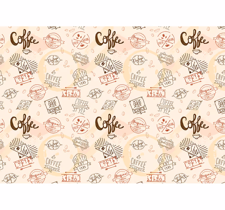 Mural de parede cozinha colagem de esboços de café - TenStickers