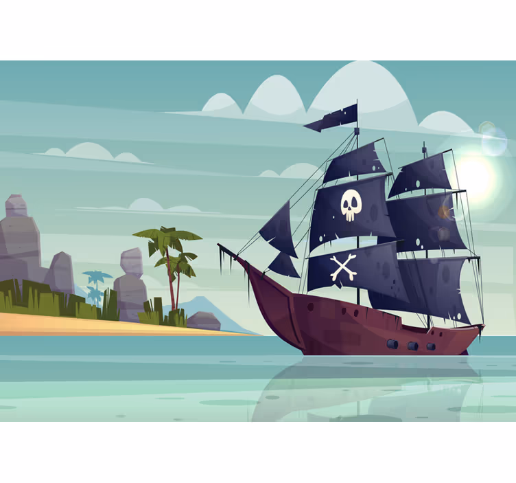 Mural de parede infantil navio pirata - TenStickers