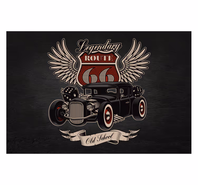 fotomural de parede de carro de rota de serviço - TenStickers