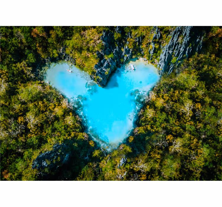 Fotomurais de paisagens Ilha em forma de coração - TenStickers