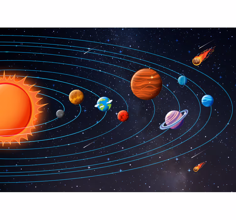 Fotomurais de paisagens Animação do espaço para crianças - TenStickers