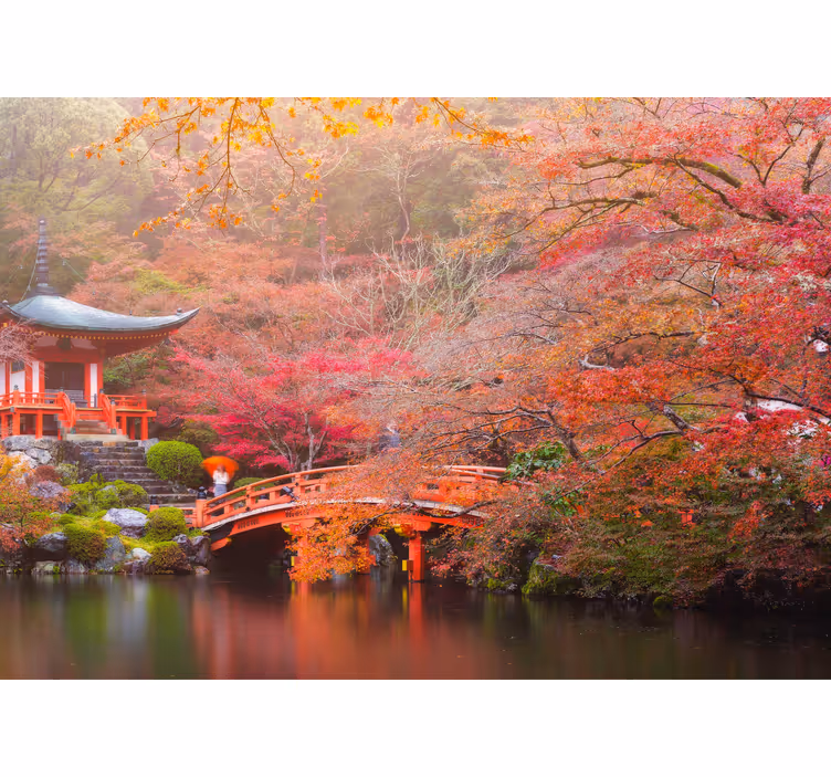 Fotomurais de paisagens Jardim asiático no outono - TenStickers