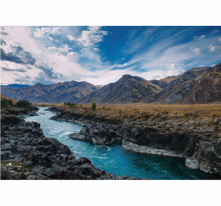 Fotomurais de paisagens vista do rio e da montanha - TenStickers