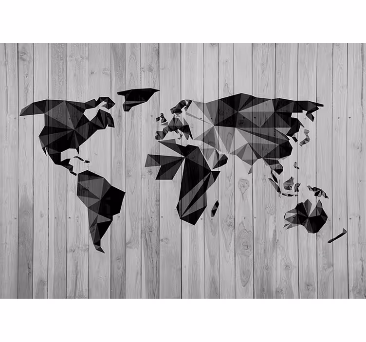 Mural de parede mapa mundial mapa global geométrico - TenStickers