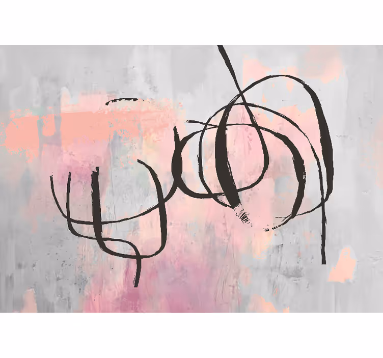 Murais de parede rosa com arte abstrata - TenStickers
