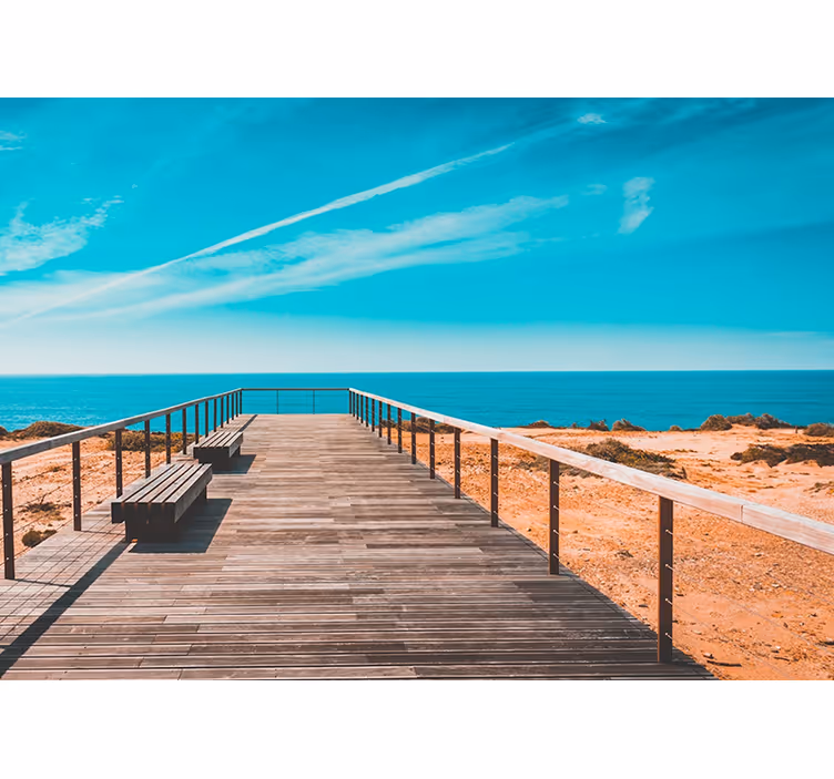 Fotomurais de paisagens Praia e cais - TenStickers