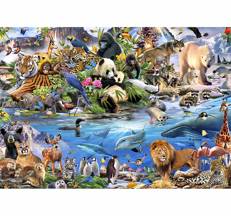 Todo tipo de fotomural de parede de animais - TenStickers