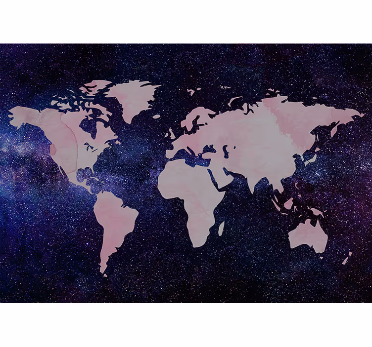 fotomural de parede do mapa mundial da galáxia - TenStickers
