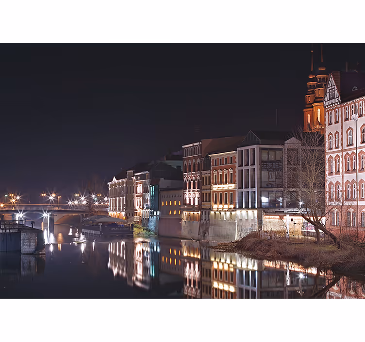 Fotomurais cidades e países Opole noite - TenStickers