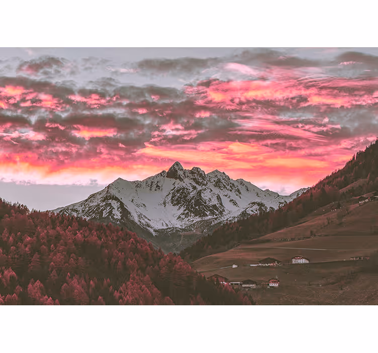 Mural de parede montanha ao pôr do sol deslumbrante - TenStickers