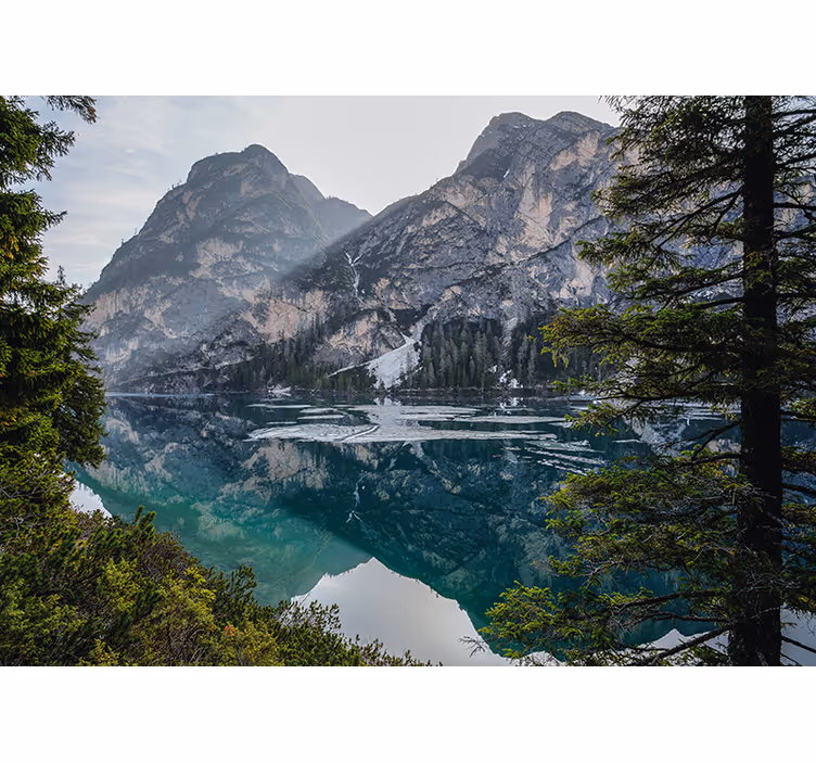 Fotomurais de paisagens ressonância da montanha tranquila - TenStickers