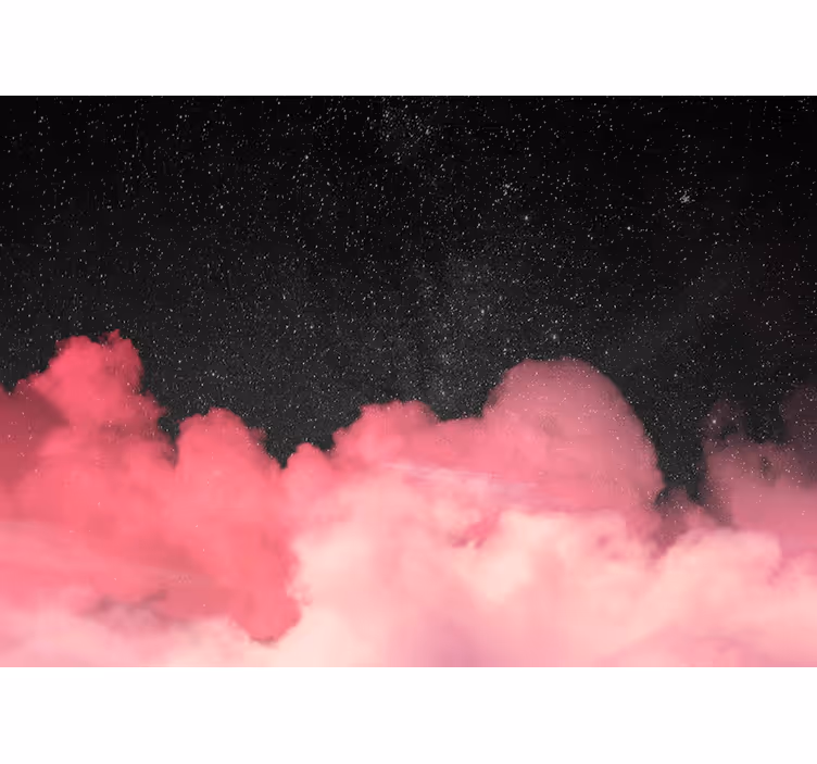 Murais de parede de casamento de fundo de nuvem rosa - TenStickers