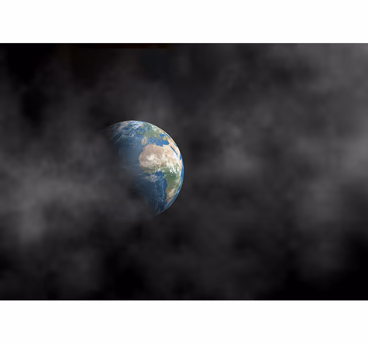 Mural de parede espaço terra cercada de nuvens - TenStickers