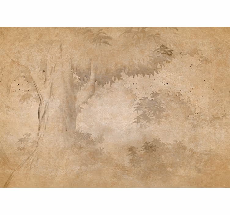 Fotomurais de paisagens Paisagem de floresta tropical vintage - TenStickers