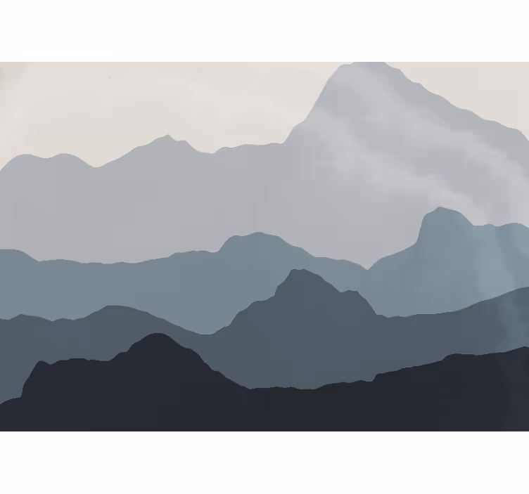 Mural de parede montanha paisagem de montanha tranquila - TenStickers