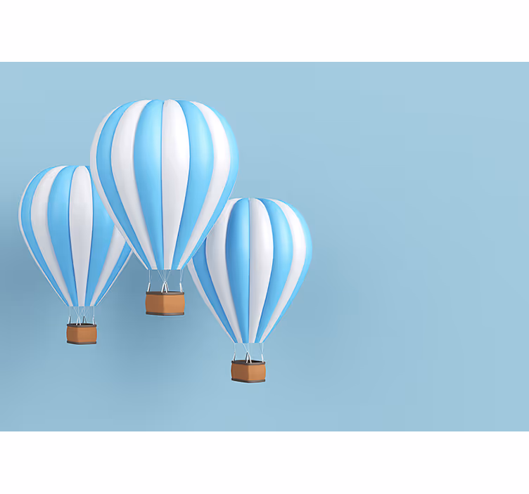Fotomurais modernos Balão de ar quente branco e azul - TenStickers