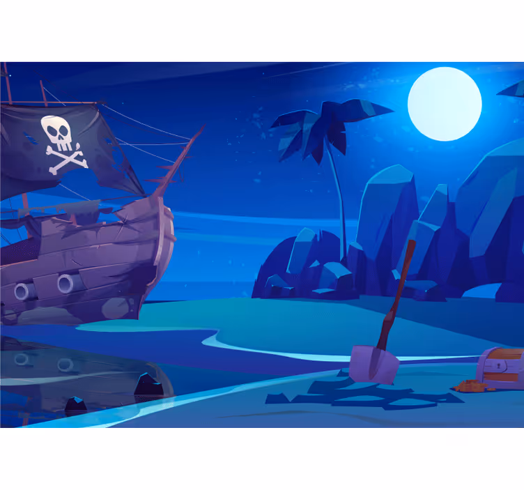 Mural de parede fantasía aventura do navio pirata - TenStickers
