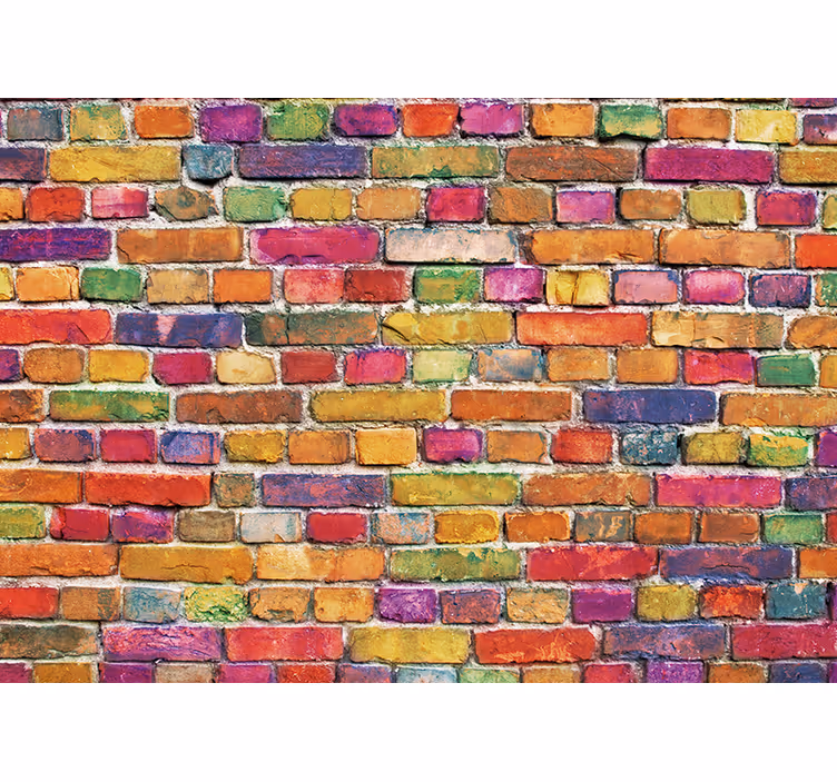 Obras de arte coloridas tijolos arte clássica fotomural  - TenStickers