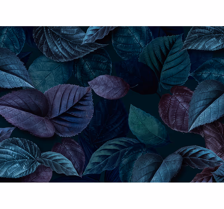 Mural de parede natureza com padrões de folhas suaves - TenStickers