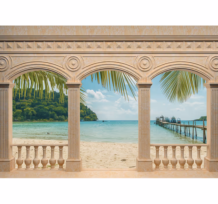 Fotomurais de paisagens perspectiva de costa exótica - TenStickers