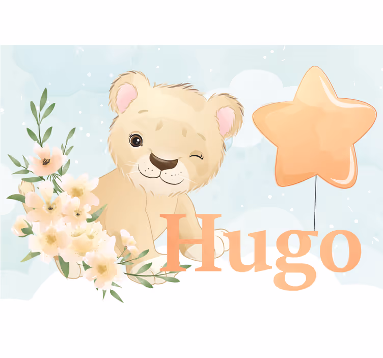 Mural de parede animais personagem leão fofo - TenStickers