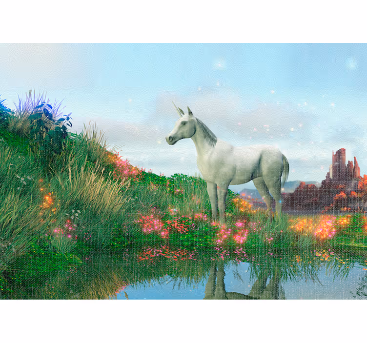Mural de parede fantasía paisagem de unicórnio majestoso - TenStickers