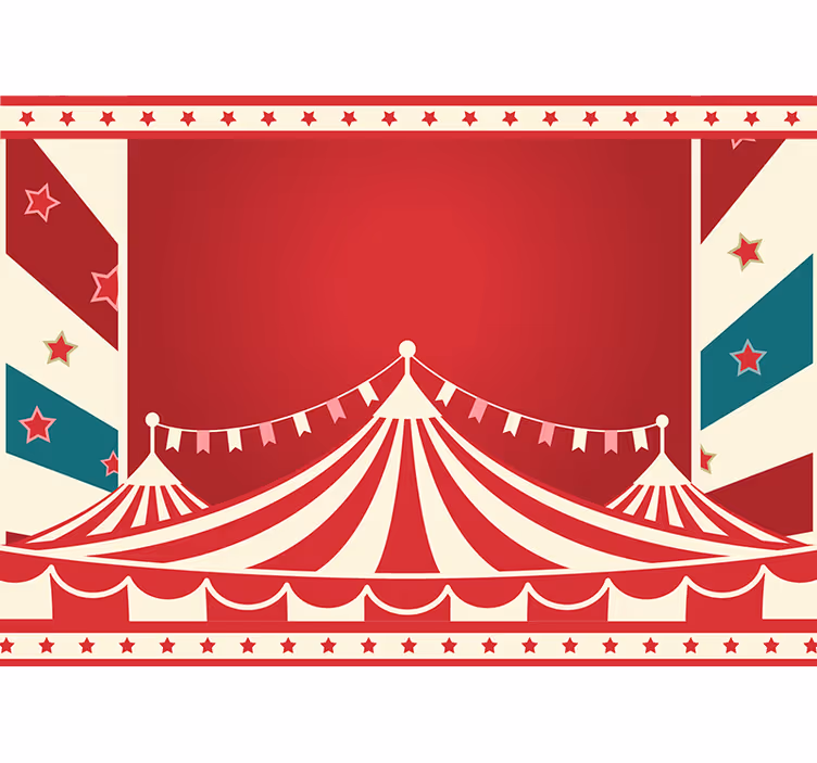 Murais de parede de crianças vermelhas com banner de circo fantas - TenStickers