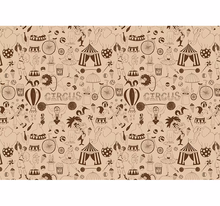 Murais de parede infantil retrô brown circus element - TenStickers
