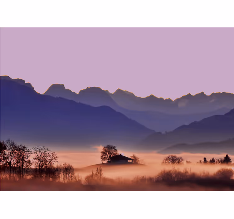 Fotomurais de paisagens paisagem montanhosa tranquila - TenStickers