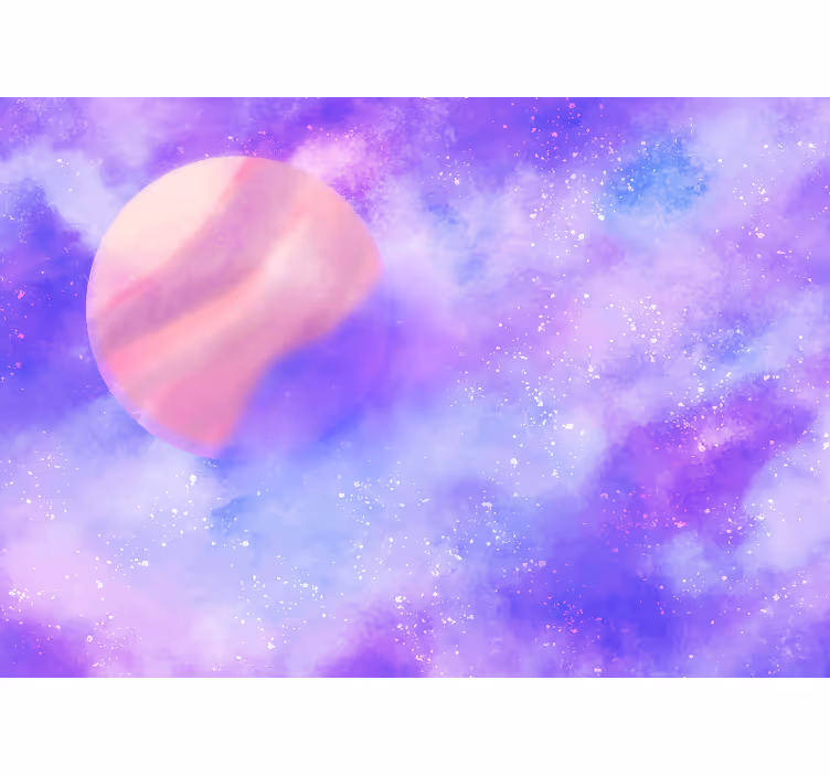 Fotomurais de paisagens Lua rosa com nuvens - TenStickers