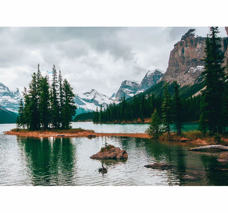 Fotomurais de paisagens lago alpino tranquilo - TenStickers
