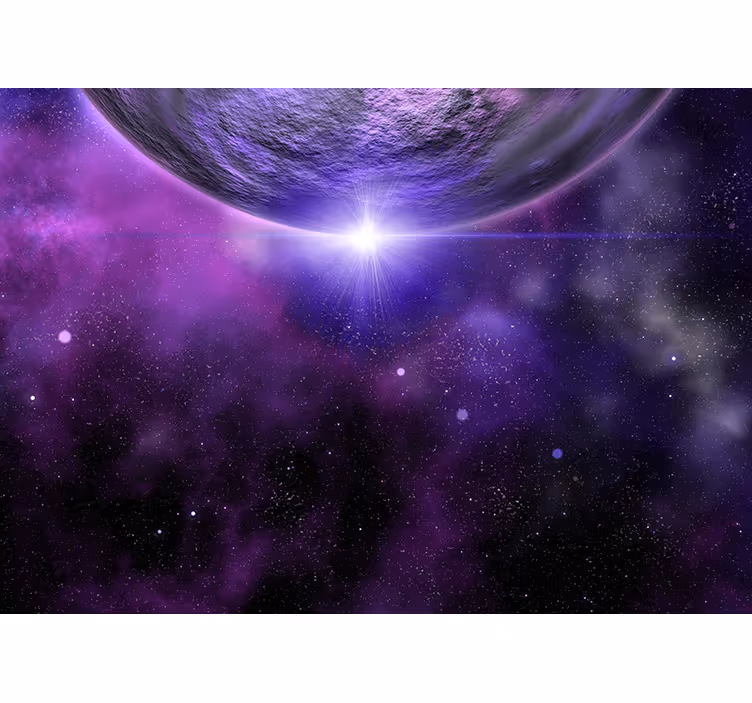 Fotomurais de paisagens Espaço roxo com planeta - TenStickers