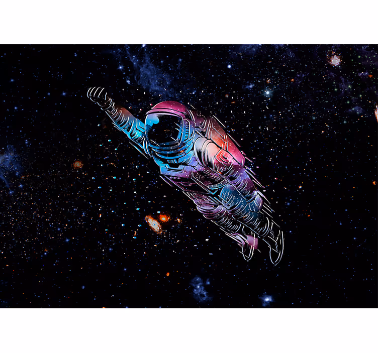 Mural de parede espaço astronauta corajoso - TenStickers