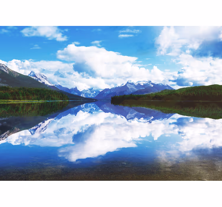 Fotomurais de paisagens reflexão tranquila na montanha - TenStickers