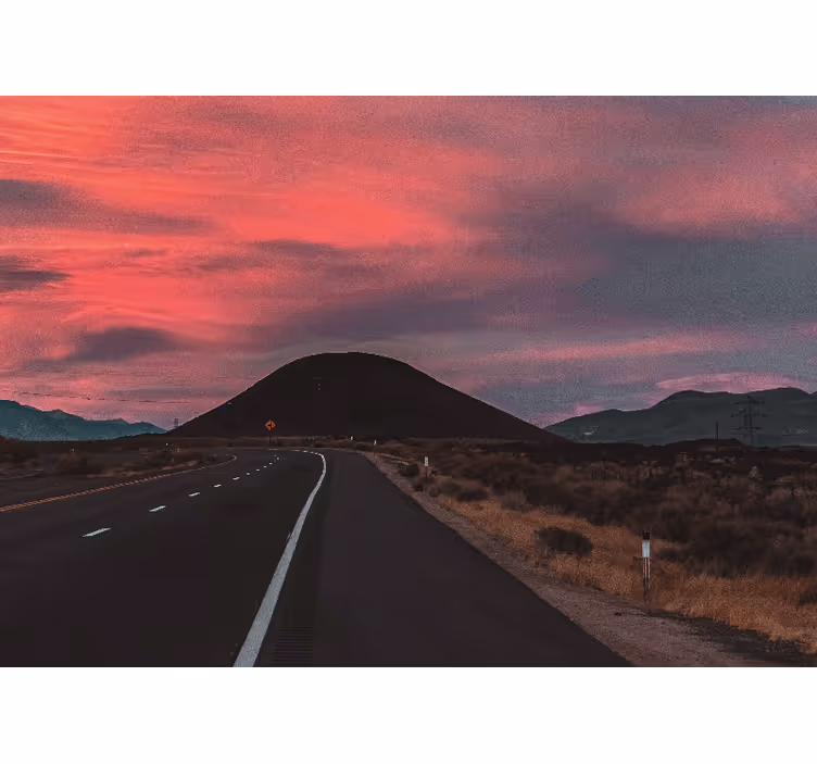 Fotomurais de paisagens viagem pela estrada da montanha - TenStickers