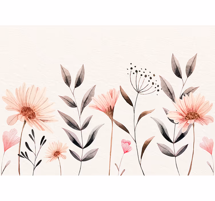 Fotomurais de paisagens Plantas e flores minimalistas - TenStickers