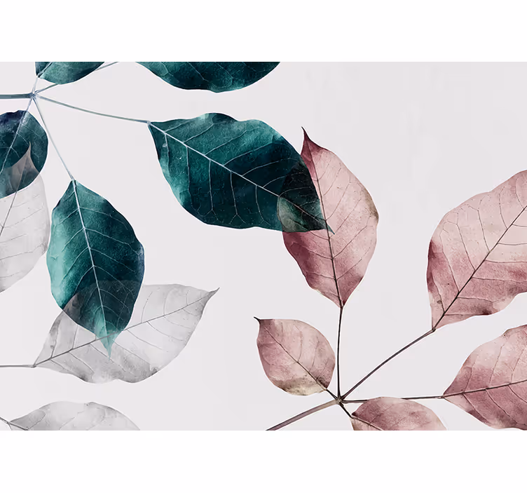 Fotomurais de paisagens Galhos de árvore minimalistas com folhas - TenStickers