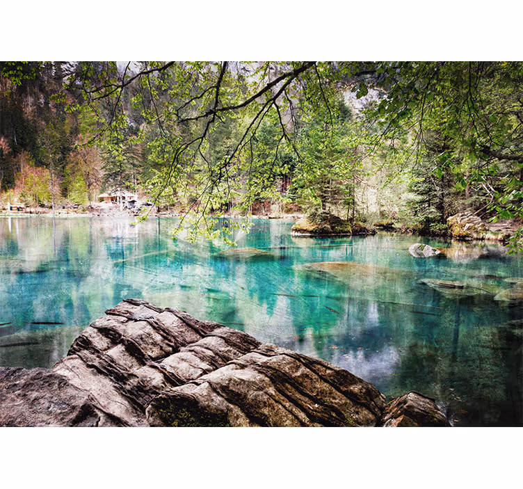 Fotomurais de paisagens cena de lago tranquilo - TenStickers
