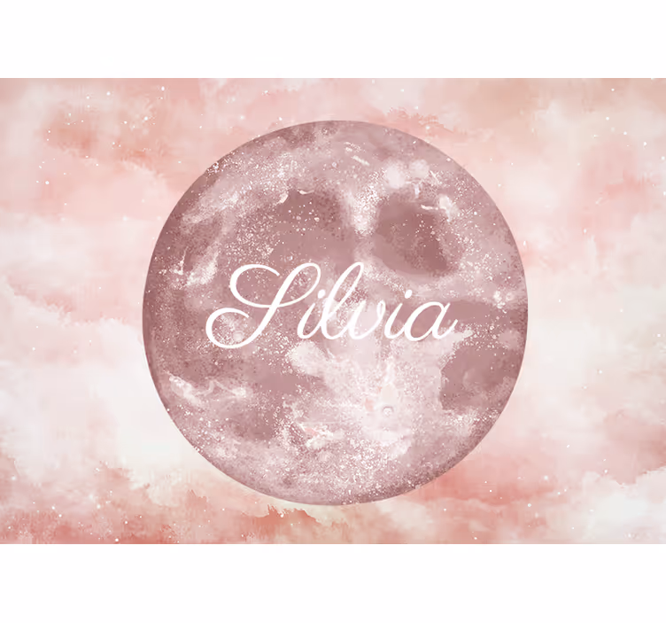 Mural de parede infantil lua com nome - TenStickers