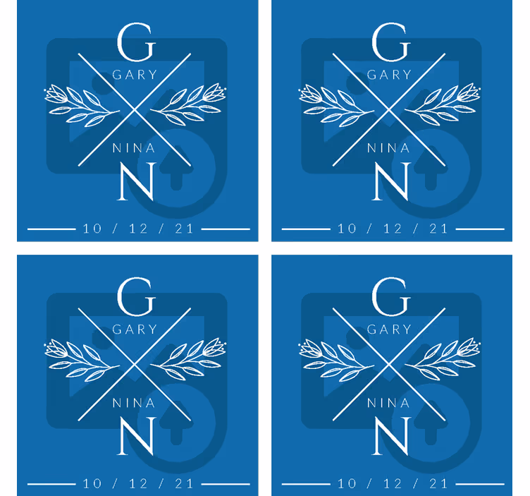 Base para copos de casamento foto personalizada - TenStickers